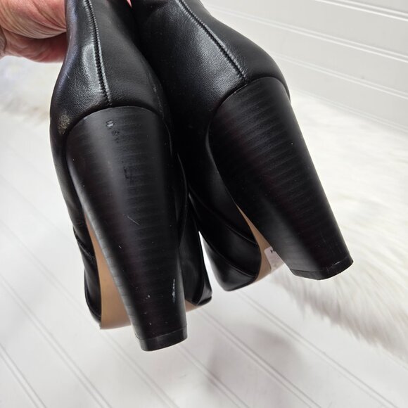 BCBGeneration JULES Ankle Boots Booties Black Leather 4" Block Heel 7.5M/37.5 - Picture 5 of 10